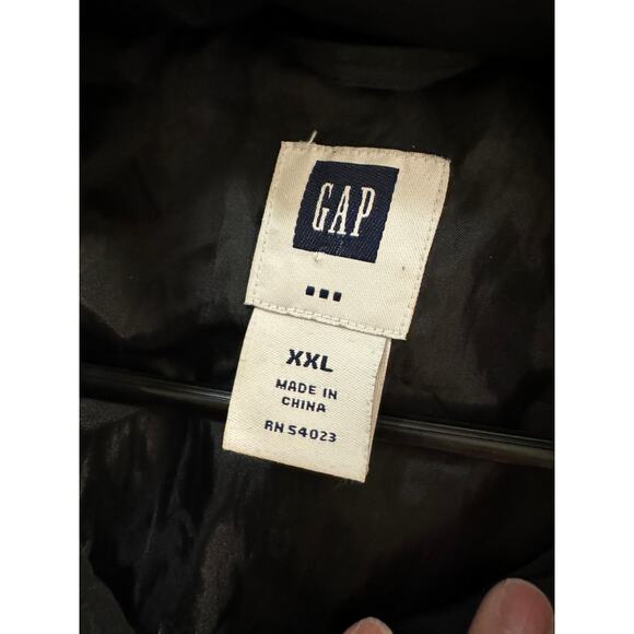 Gap Factory Black Quilted Outerwear Coat Removable Fur Hood XXL - Picture 3 of 9